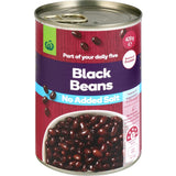 Woolworths Beans Black No Added Salt Can 420g
