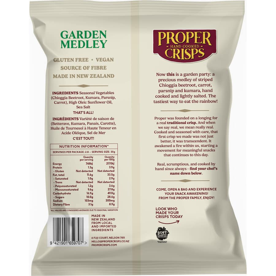 Proper Crisps Chips Garden Medley 100g