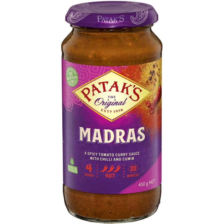 Pataks Recipe Base Madras Tomato, Chilli & Cumin Jar 450g