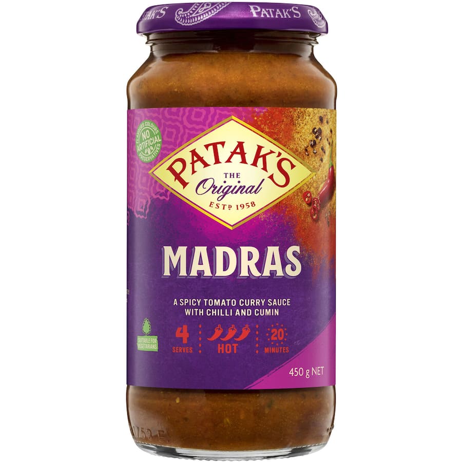 Pataks Recipe Base Madras Tomato, Chilli & Cumin Jar 450g