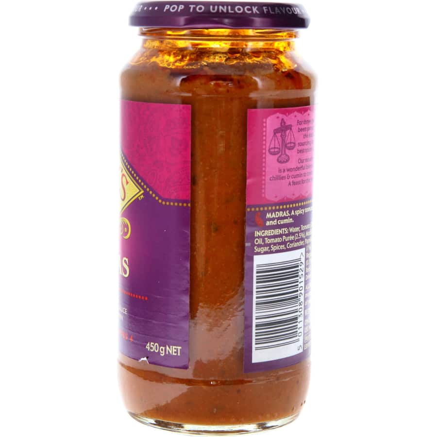 Pataks Recipe Base Madras Tomato, Chilli & Cumin Jar 450g