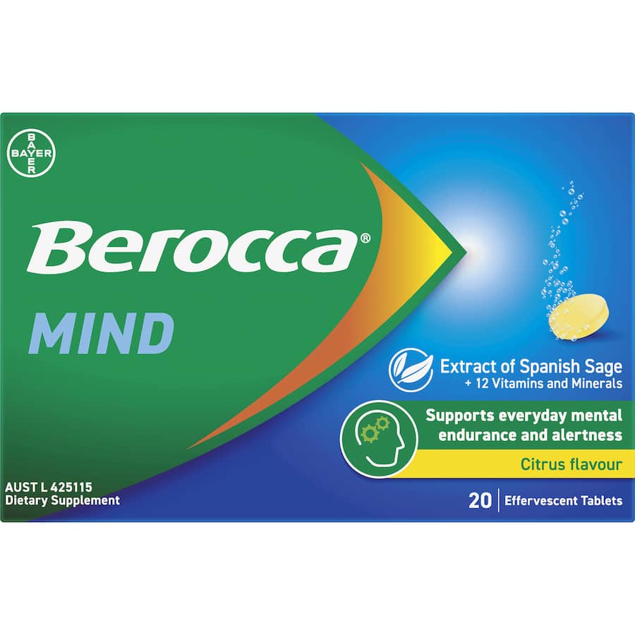 Berocca Mind Effervescent Citrus Tablet 20pack