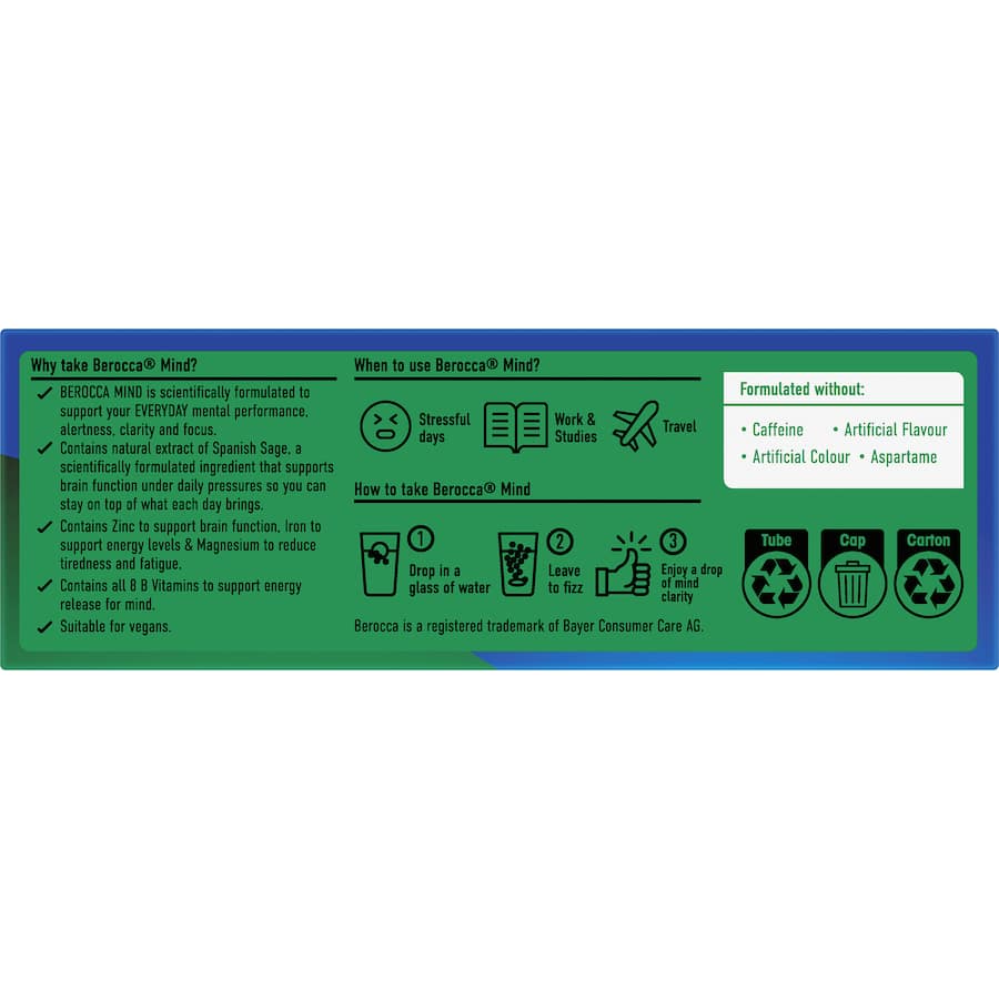 Berocca Mind Effervescent Citrus Tablet 20pack