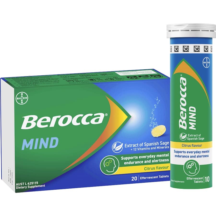 Berocca Mind Effervescent Citrus Tablet 20pack
