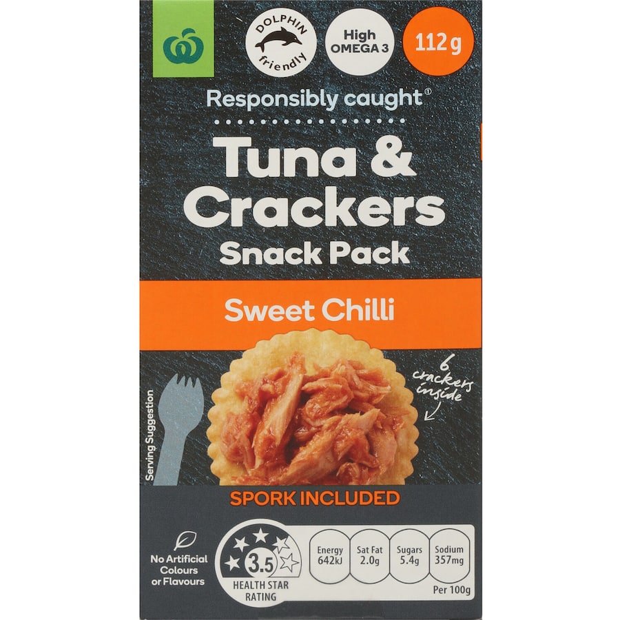 Woolworths Tuna & Crackers Sweet Chilli 112g