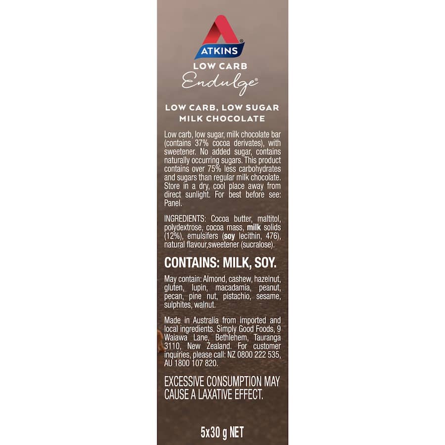 Atkins Endulge Protein Bar Milk Chocolate 5pack