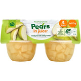 Woolworths Fruit Snack Pears In Juice 125g pottles 4pack