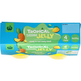 Woolworths Jelly Tropical Flavoured 120g pottles 4pack
