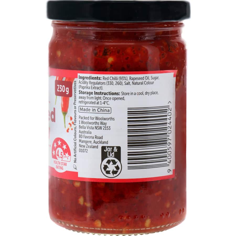 Woolworths Crushed Chilli  Jar 230g