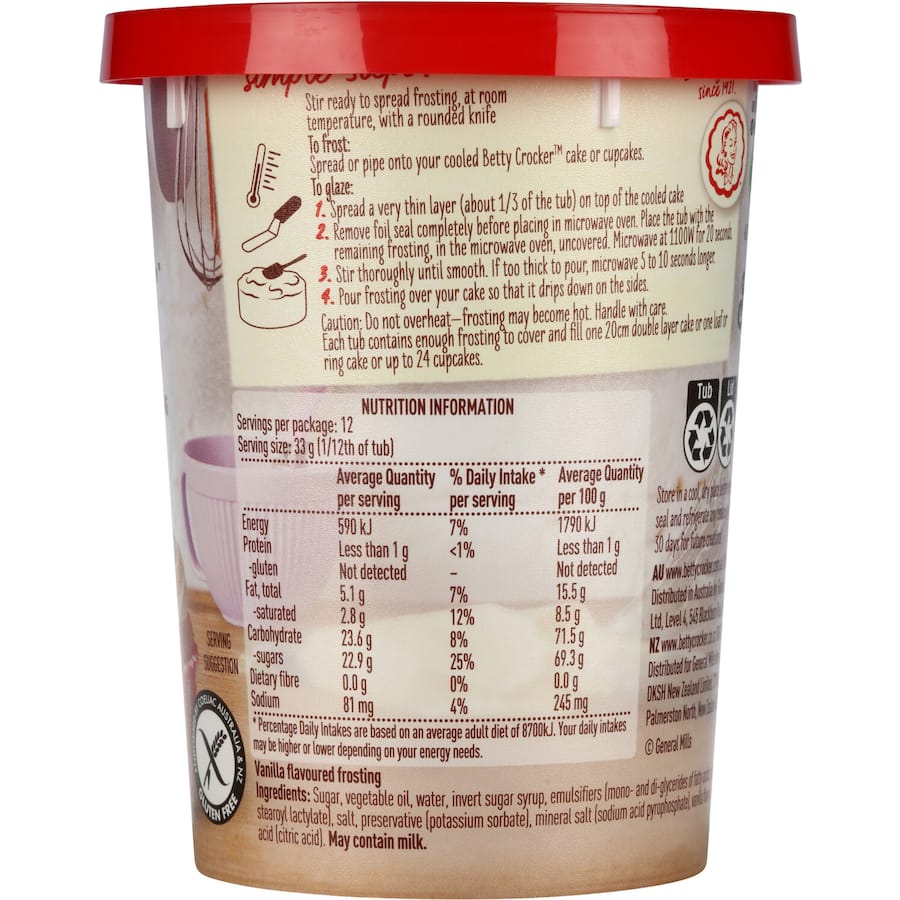 Betty Crocker Icing Vanilla 400g