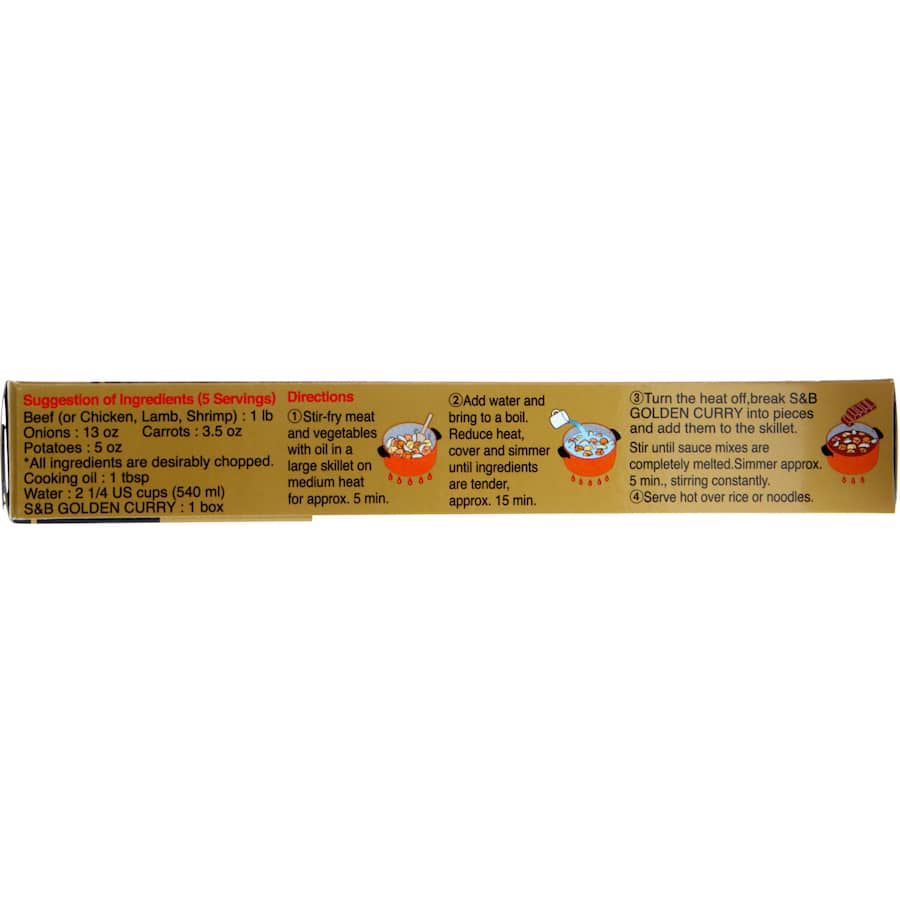 S & B Sauce Mix Hot Golden Curry Box 92g