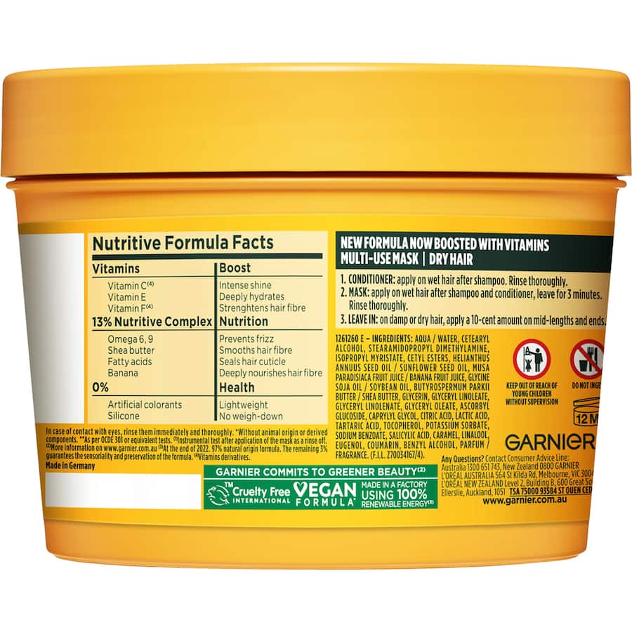 Garnier Fructis Hair Mask Banana Hair Food 390mL