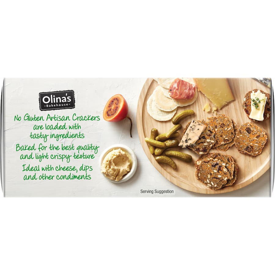 Olina's Gluten Free Crackers Cranberry Pumpkin 100g