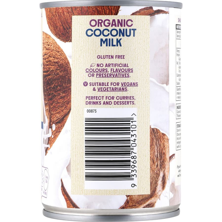 Macro Organic Coconut Milk  Tear tab can 400mL