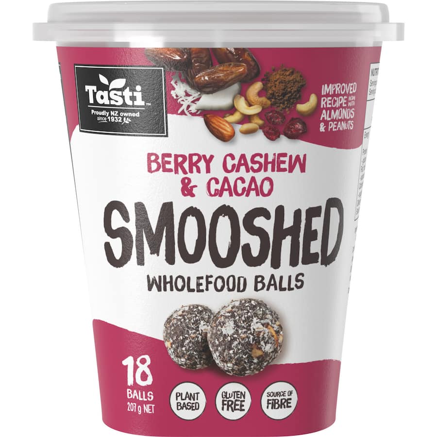 Tasti Smooshed Snack Balls Berry Cashew Cacao 207g