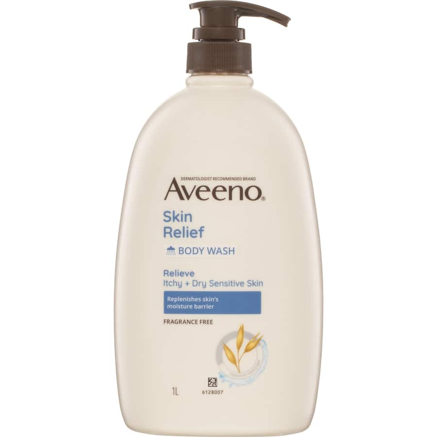 Aveeno Body Wash Skin Relief Fragrance Free Pump 1L