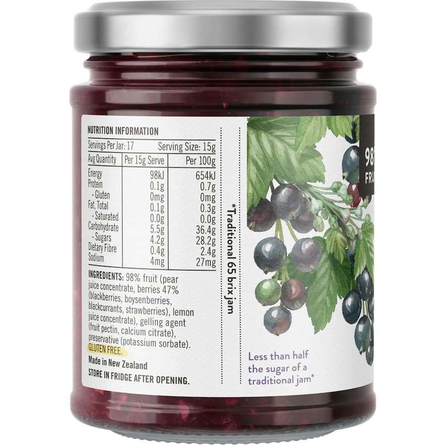 Barkers Spreadable Fruit Wild Berry No Refined Sugar 260g