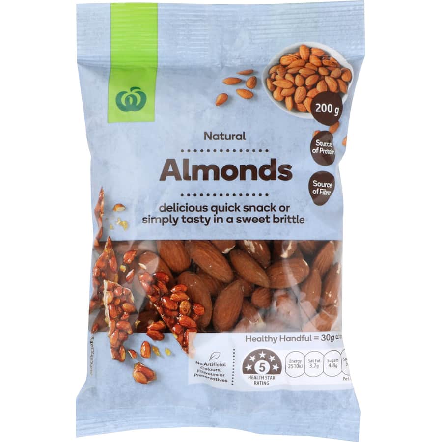 Woolworths Almonds Natural 200g