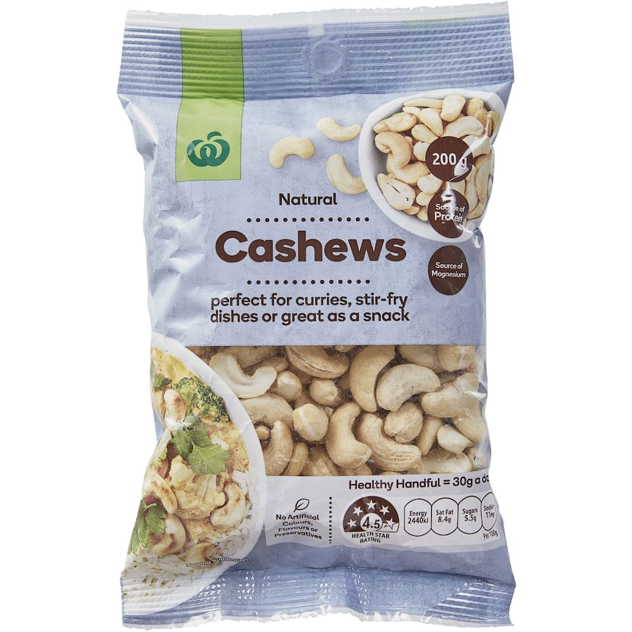 Woolworths Cashews Natural 200g