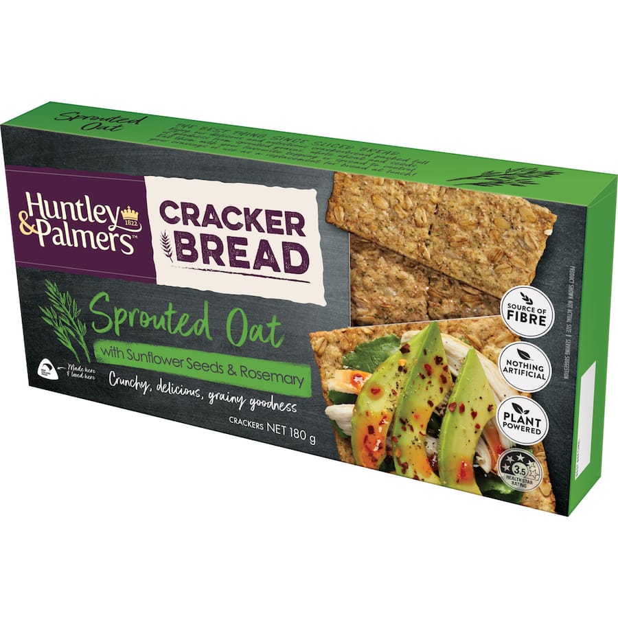 Huntley & Palmers Cracker Bread Sprouted Oats 180g