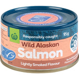 Woolworths Salmon Lightly Smoked Wild Alaskan Tear tab can 95g