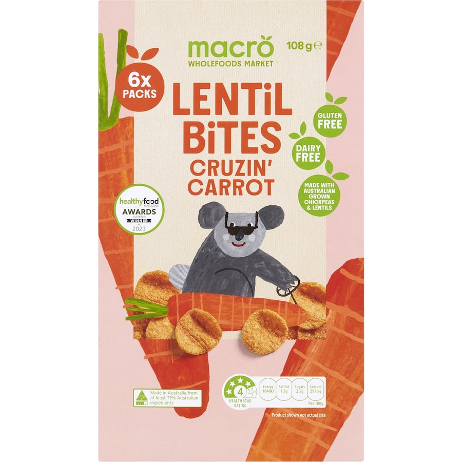 Macro Lentil Bites Cruzin Carrot Multipack 6pack
