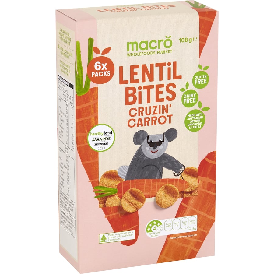 Macro Lentil Bites Cruzin Carrot Multipack 6pack