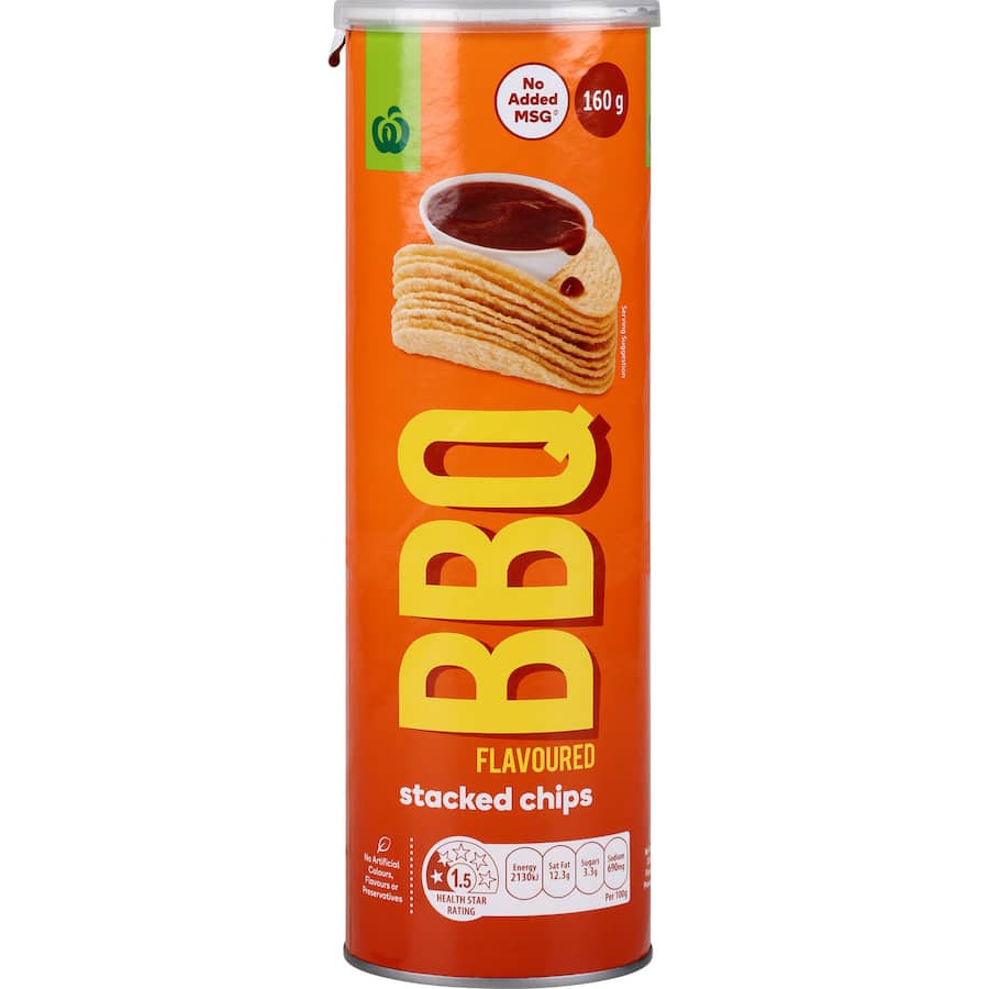 Woolworths Chips Bbq Tube 160g