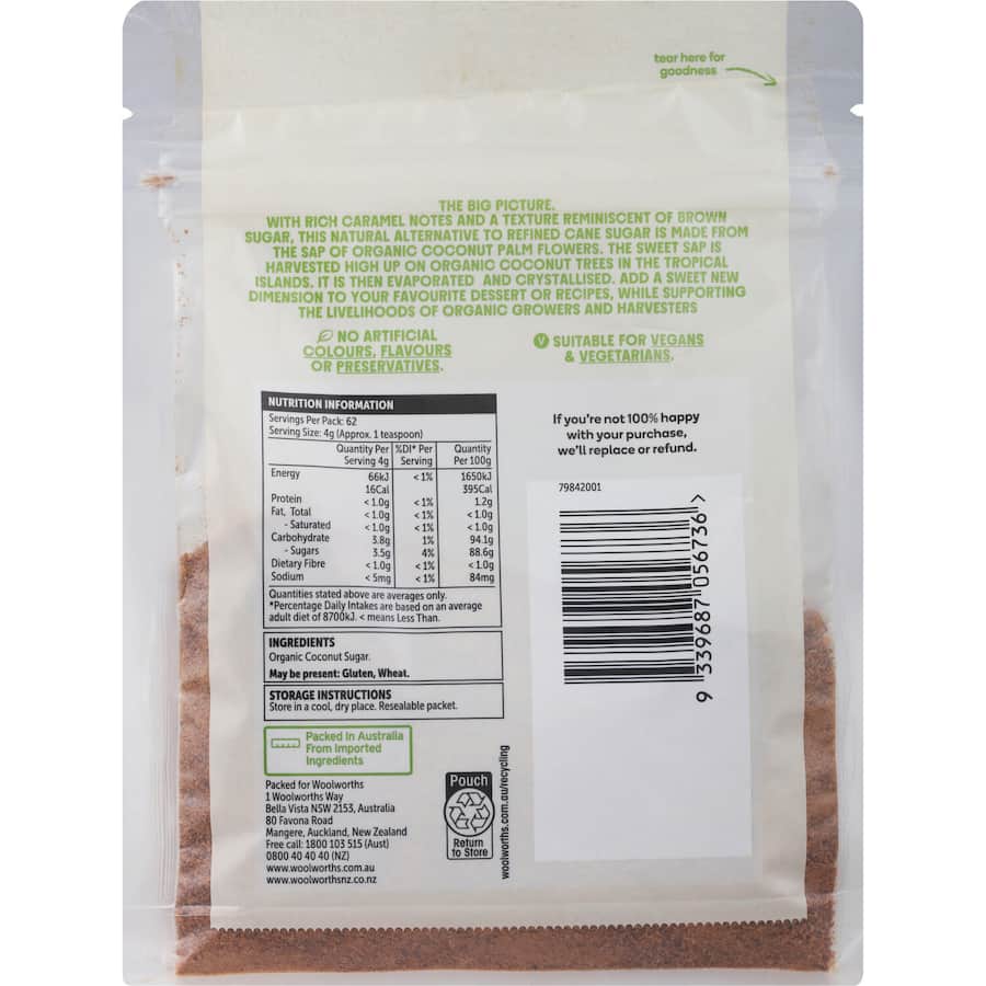 Macro Organic Coconut Sugar Unrefined 250g
