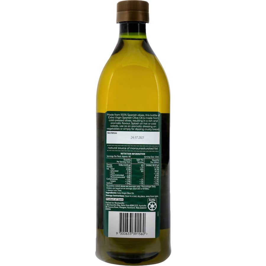 Woolworths Olive Oil Extra Virgin 1L