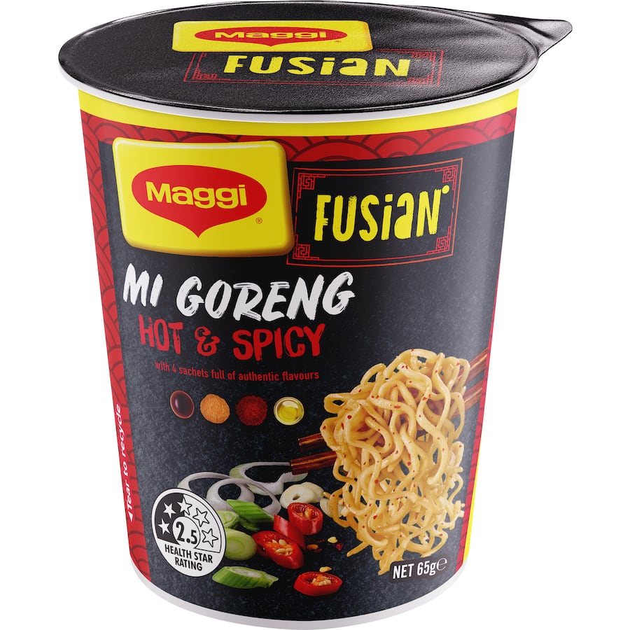 Maggi Fusian Instant Noodles Hot & Spicy Mi Goreng Cup 65g