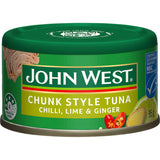 John West Tuna Chunks Tuna Chilli, Lime & Ginger In Oil Tear tab can 95g