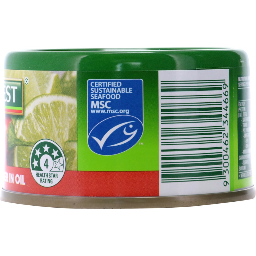 John West Tuna Chunks Tuna Chilli, Lime & Ginger In Oil Tear tab can 95g
