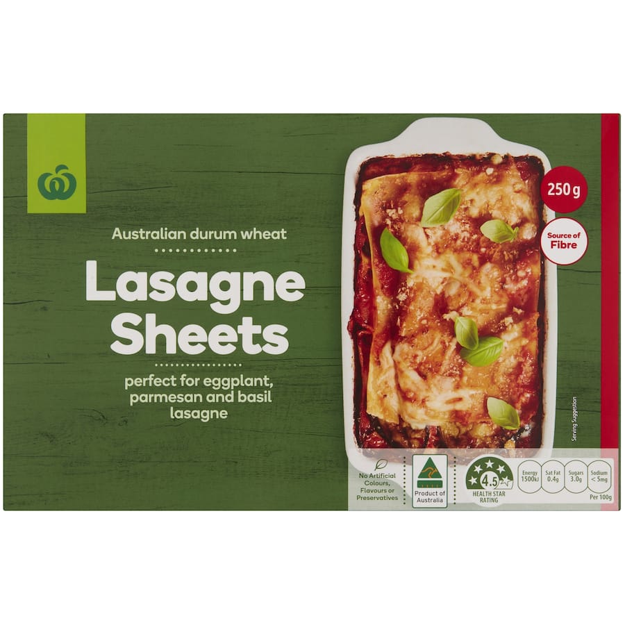 Woolworths Pasta Lasagne Sheets 250g
