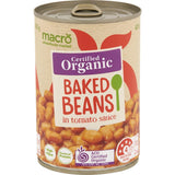 Macro Organic Baked Beans In Tomato Sauce Can 420g