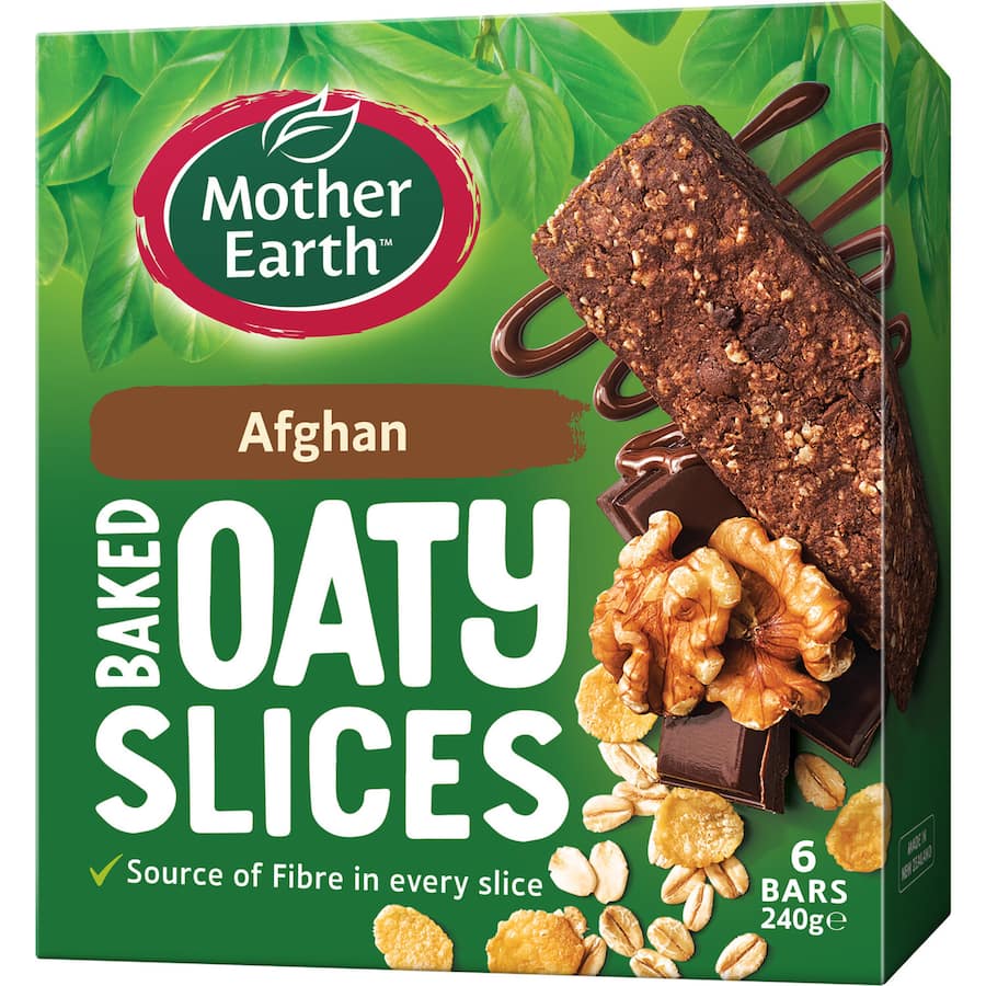 Mother Earth Oaty Slices Oat Bars Afghan 6pk 240g
