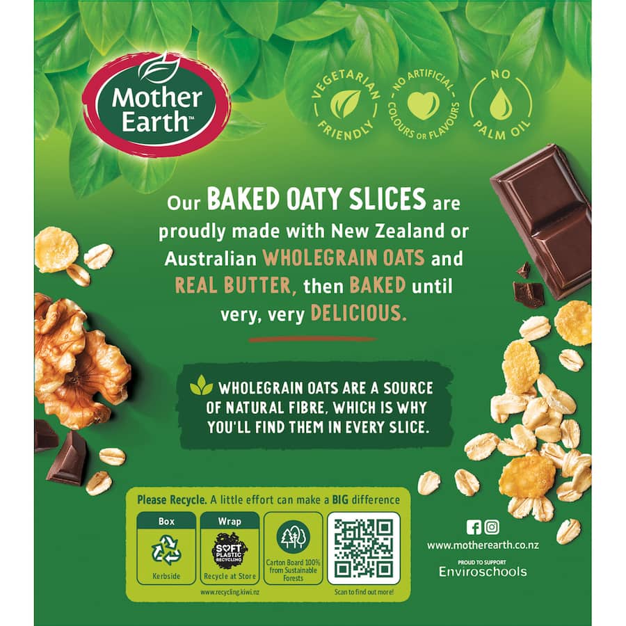 Mother Earth Oaty Slices Oat Bars Afghan 6pk 240g