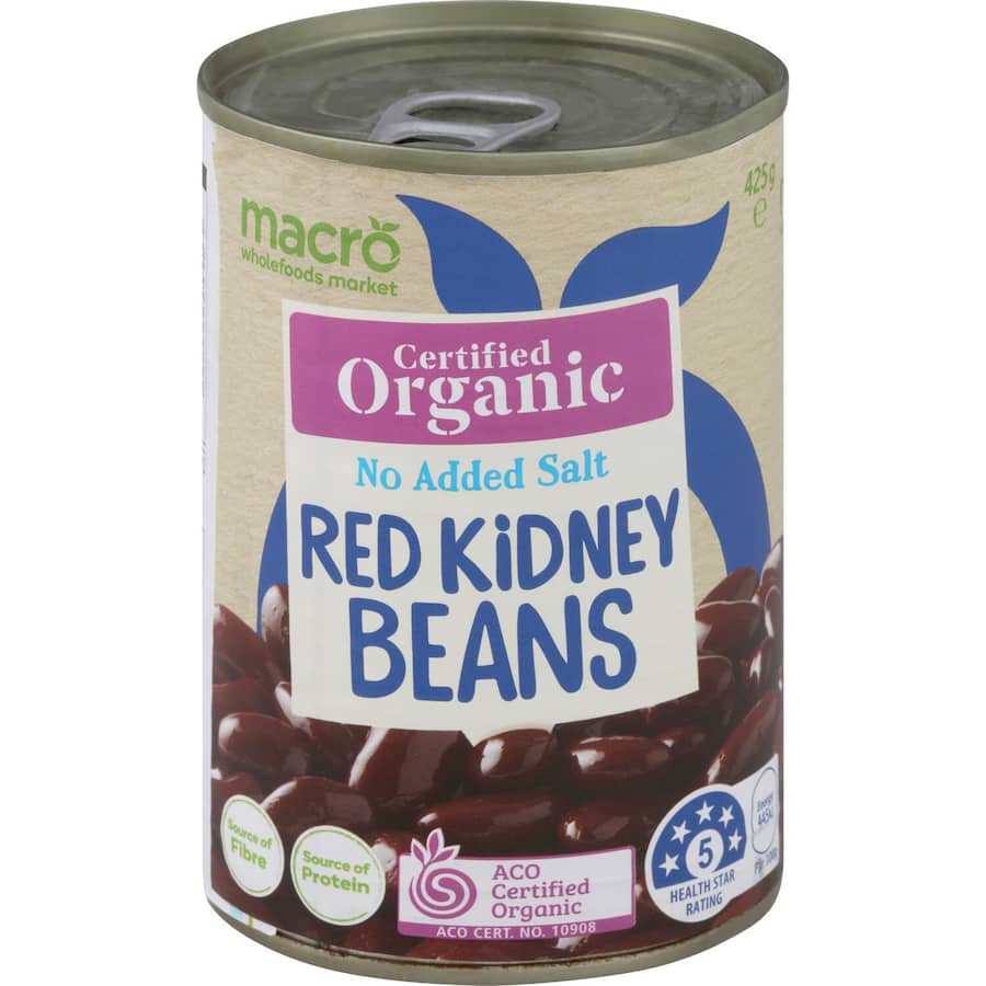Macro Organic Red Kidney Beans No Added Salt Can 425g