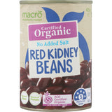 Macro Organic Red Kidney Beans No Added Salt Can 425g