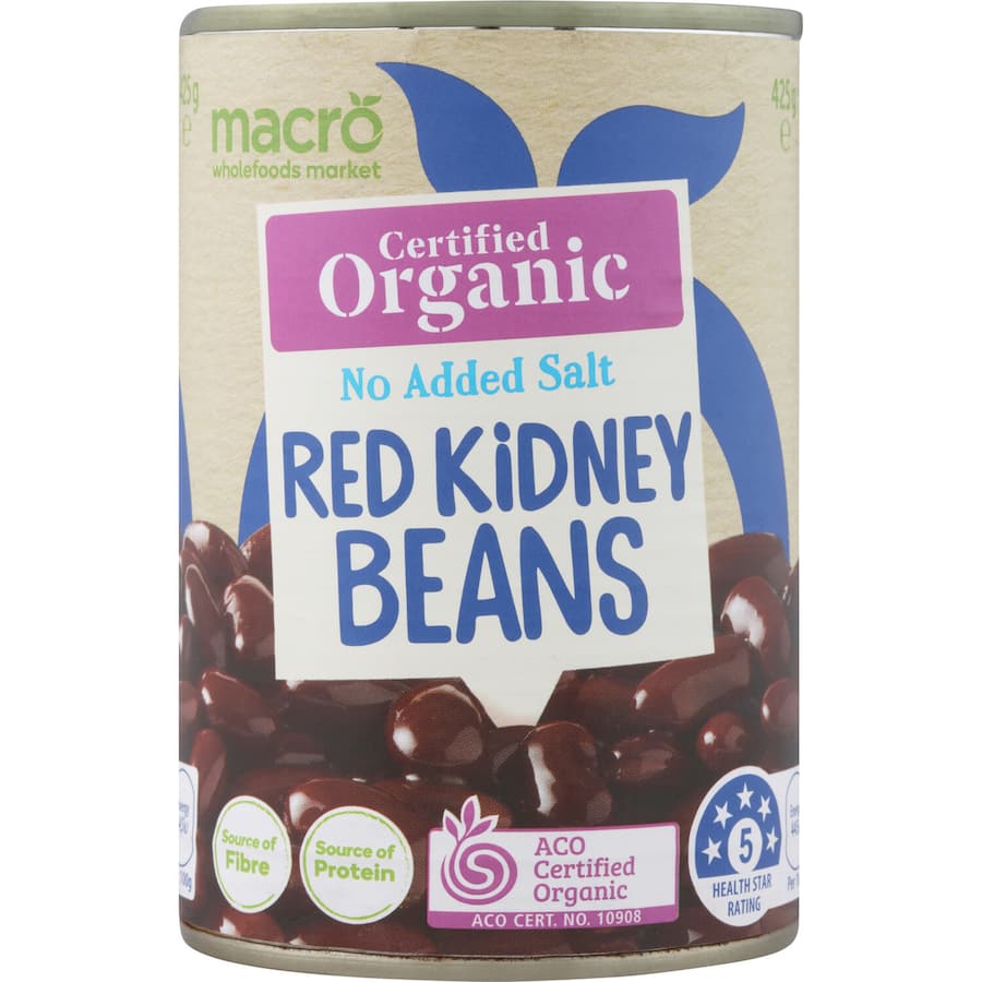 Macro Organic Red Kidney Beans No Added Salt Can 425g