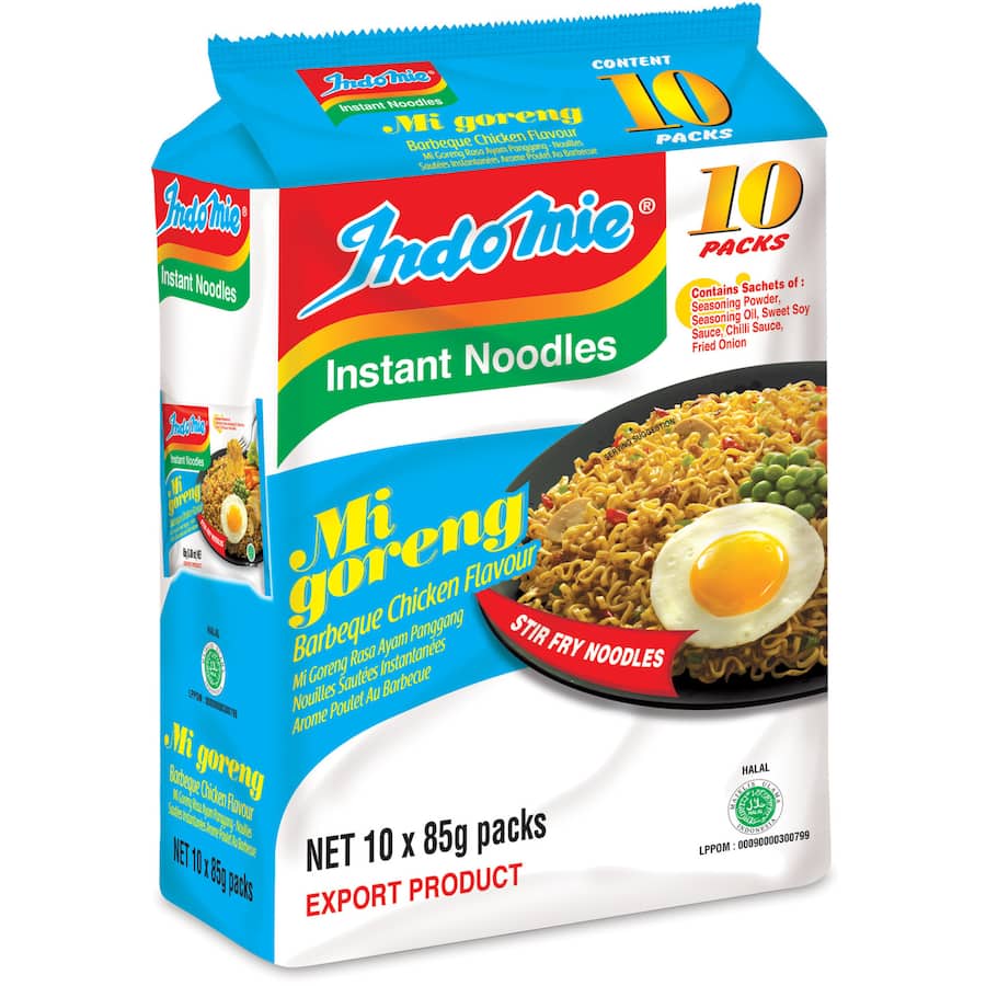 Indomie Mi Goreng Instant Noodles Bbq Chicken Multi Pack 10pk 850g