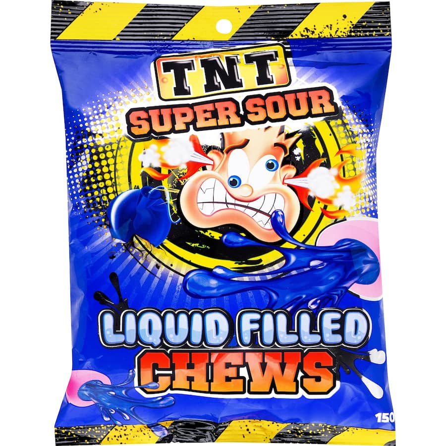 Tnt Super Sour Sweets Liquid Filled Chews 150g