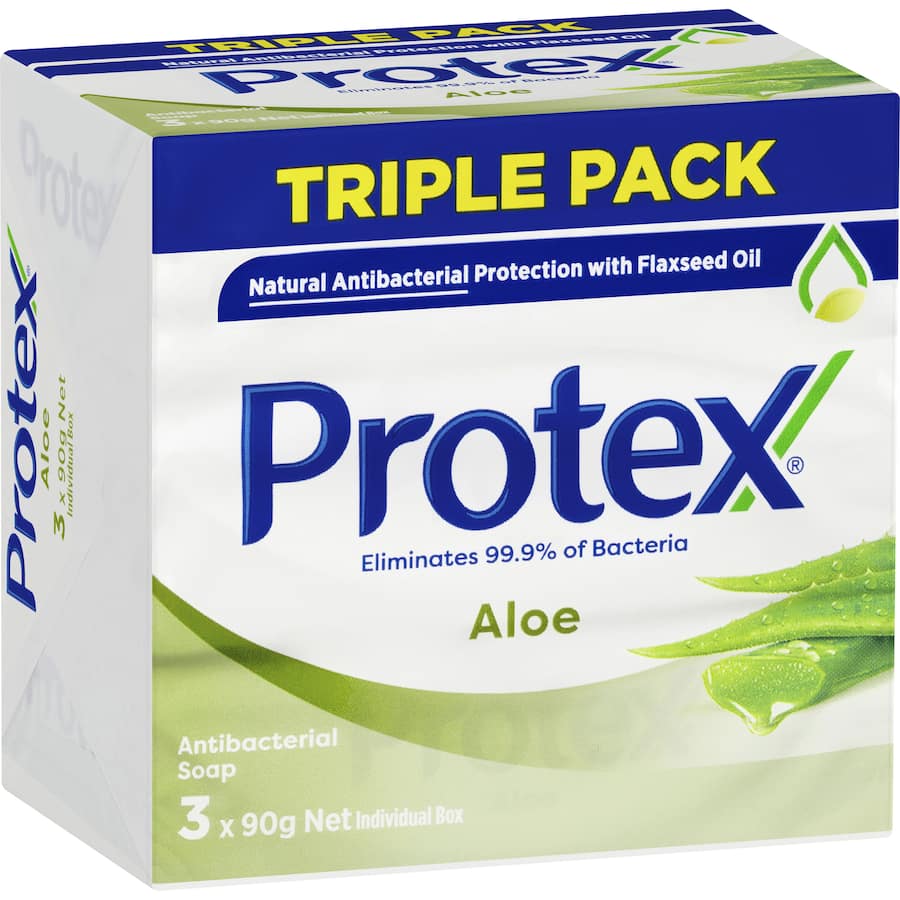 Protex Antibacterial Bar Soap Aloe Extract Value Pack 90g bars 3pack x 90g