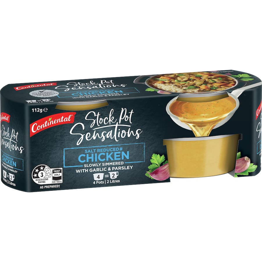 Continental Stock Pot Chicken Stock Salt Reduced 4 X 28g 4pack