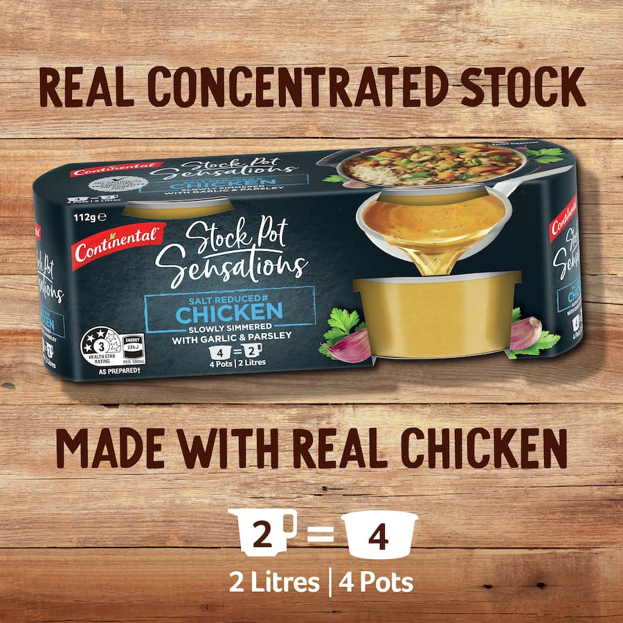 Continental Stock Pot Chicken Stock Salt Reduced 4 X 28g 4pack