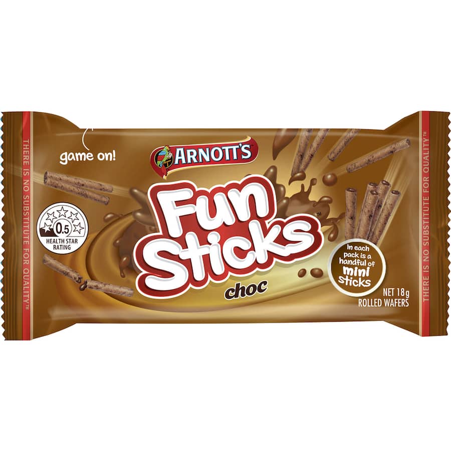 Arnotts Fun Sticks Biscuits Chocolate Snack Sticks 180g 10pack
