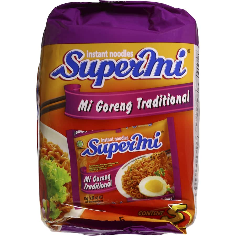 Super Mi Instant Noodles Mi Goreng Traditional 5pk 425g