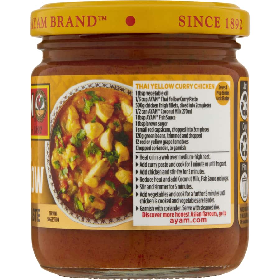 Ayam Curry Paste Thai Yellow Jar 185g