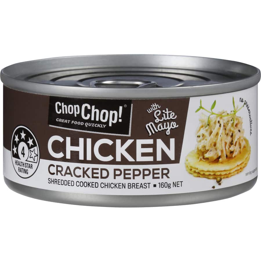 Chop Chop Canned Chicken Cracked Pepper Tear tab can 160g
