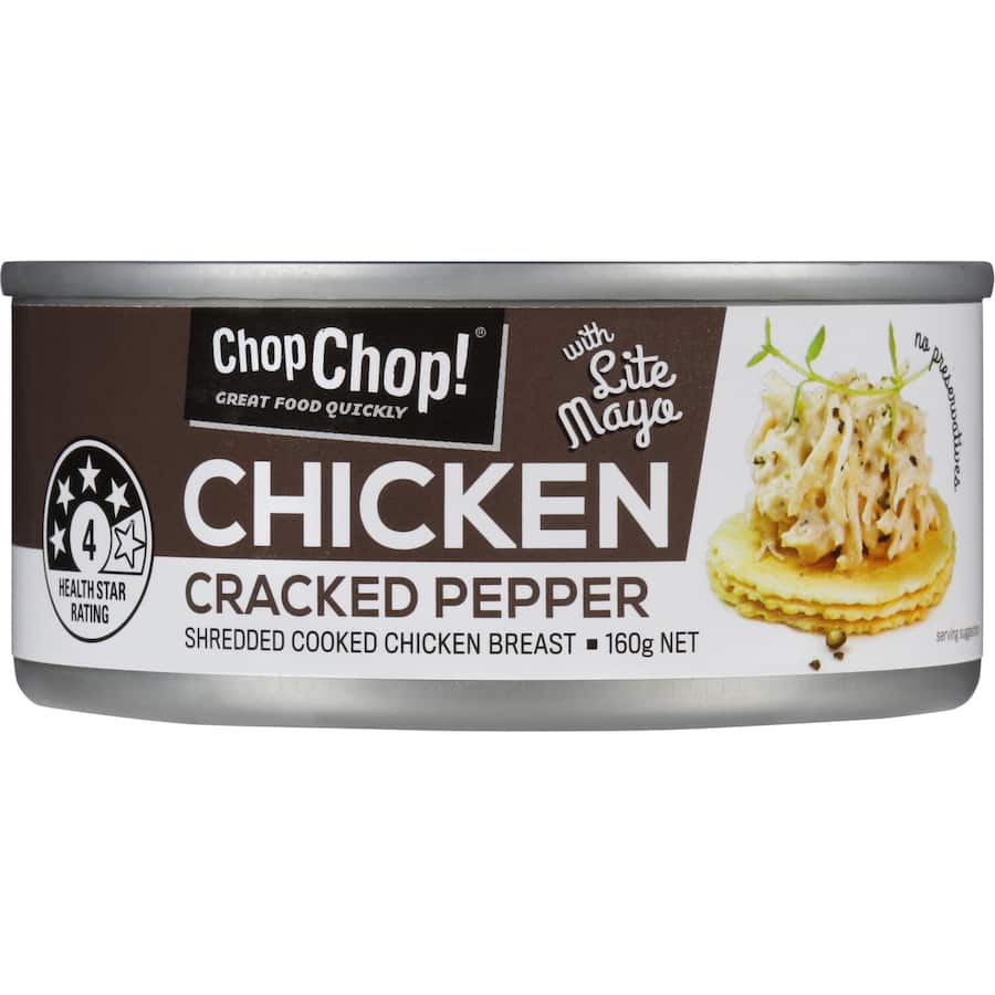 Chop Chop Canned Chicken Cracked Pepper Tear tab can 160g